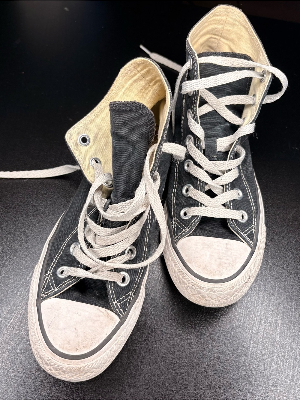 Converse Black High-Top Canvas Sneakers with White Soles